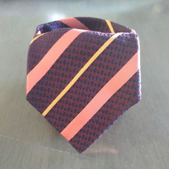 Bachrachs purple & bronze silk necktie